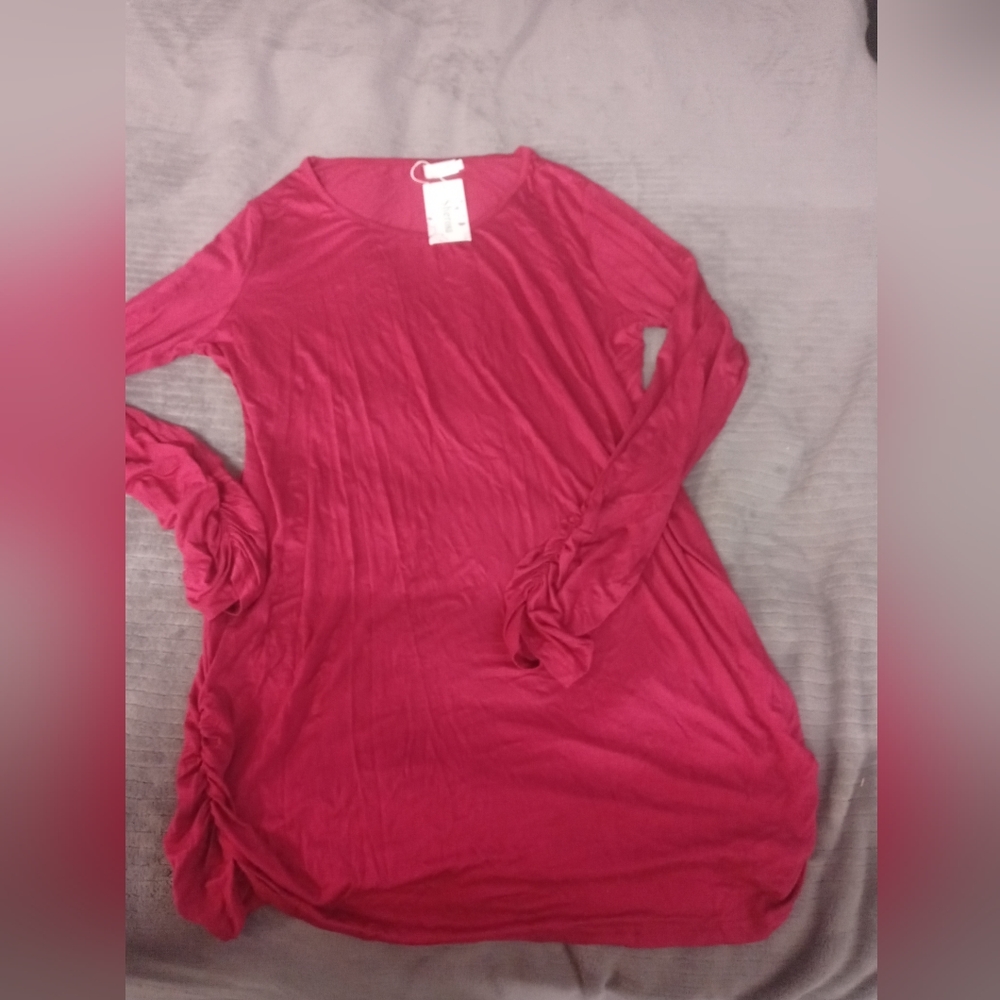 Sherosa/Berry Red Long Sleeve Shirt/Size 2XLg